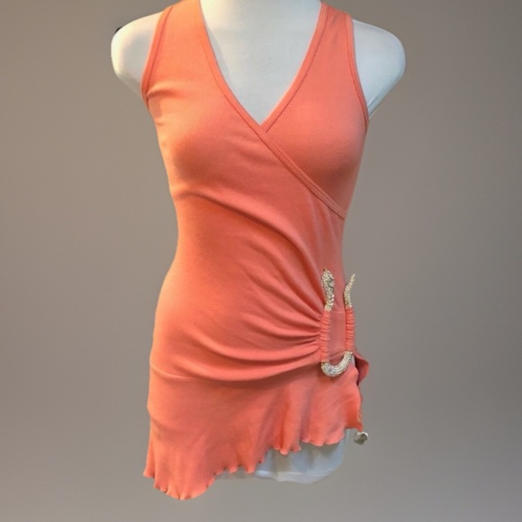 SKY - Clear Rhinestone Snake Medallion Tank Top - Picture 1 of 10